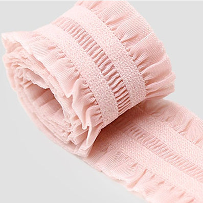 二列フリルバンドリボン 4色 幅25㎜ 長さ9M