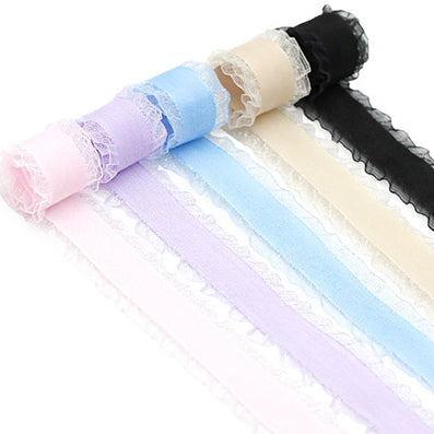 フリルヘリンボーンリボン 5色 幅25/40㎜ 長さ9M