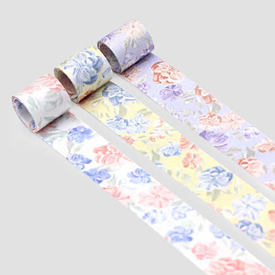 パステルフラワーリボン 3色 幅25/40㎜ 長さ4.5M