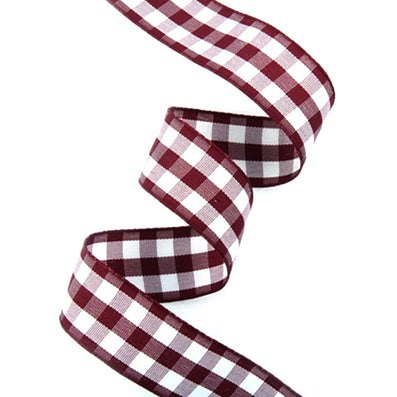#04 brown ベーシックチェックリボン 幅15/25㎜ 長さ14M