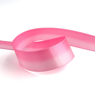 #09 hot pink&L.pink 2色グラデーション 片面有光サテン 幅15/25㎜ 長さ22M