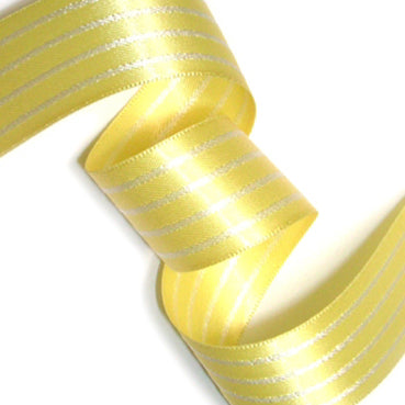 #10 light yellow サテンストライプ 幅15/25㎜ 長さ22M