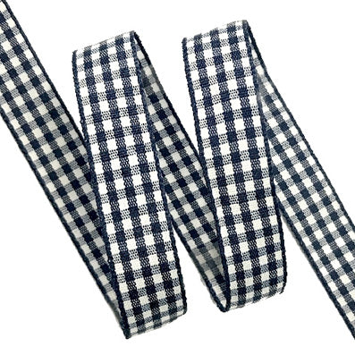 #30 navy チェックリボン 幅10/15/25㎜ 長さ45M