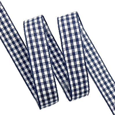 #30 navy チェックリボン 幅10/15/25㎜ 長さ45M