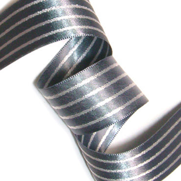 #18 dark gray サテンストライプ 幅15/25㎜ 長さ22M