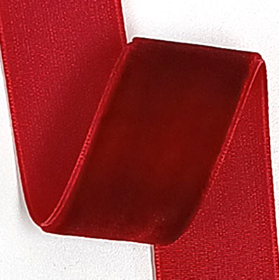 #12 burgundy ACE片面ベルベット 幅6/15/25㎜ 長さ9M