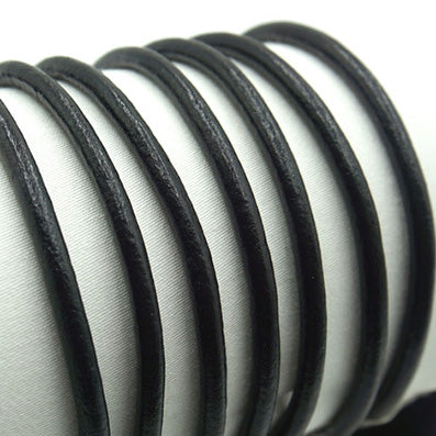 牛革丸紐 black 太さ3㎜ 長さ4.5M