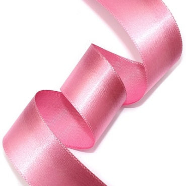 #06 red bean&hot pink 2色グラデーション 片面有光サテン 幅15/25㎜ 長さ22M