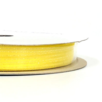 #08 yellow ラメ入りサテンリボン 幅3㎜ 長さ18M