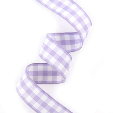#01 light violet ベーシックチェックリボン 幅25㎜ 長さ14M