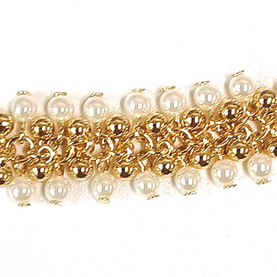 パールビーズチェーン gold/silver 長さ90cm