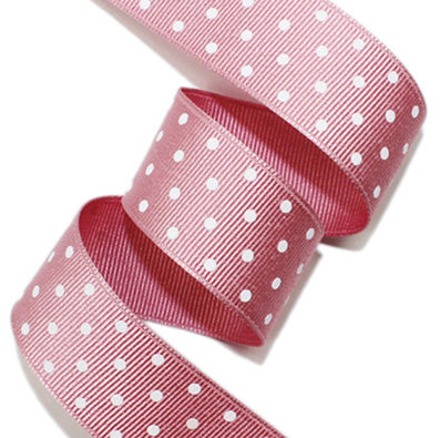 ドットプリントグログラン Red bean/White 幅15㎜ 長さ22M – ribel