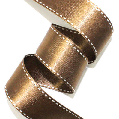 #19 brown サテン両面ステッチ 幅15/25/40㎜ 長さ45M