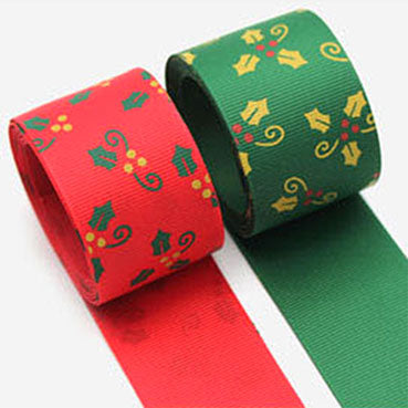 クリスマス リーフ Green/Red 幅16㎜ 長さ22M
