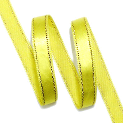 #04 yellow 金糸2ラインサテン 幅5/8㎜ 長さ45M