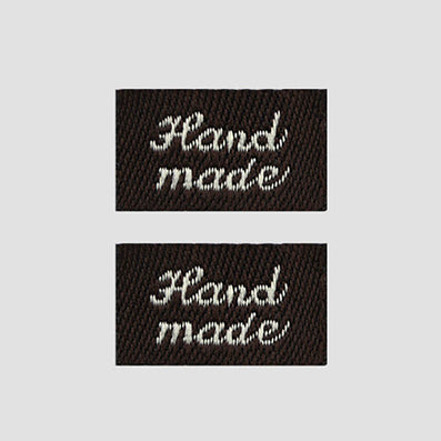 ミニHandmadeラベル brown 18×12㎜ 10/100個