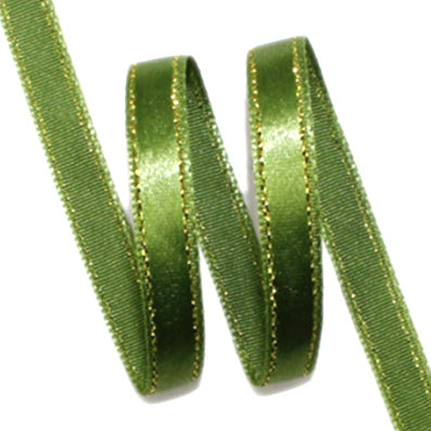 #13 khaki 金糸2ラインサテン 幅5㎜ 長さ45M
