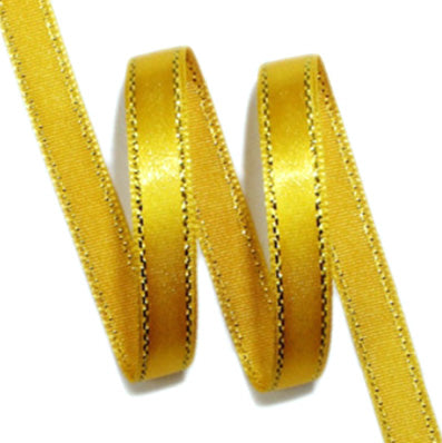 #05 gold 金糸2ラインサテン 幅5/8㎜ 長さ45M