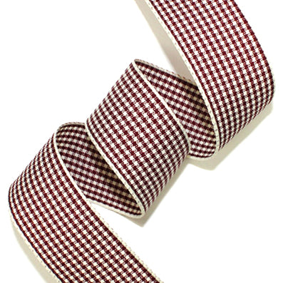 #16 purple/cream 小紋チェックリボン 幅15/25㎜ 長さ45M