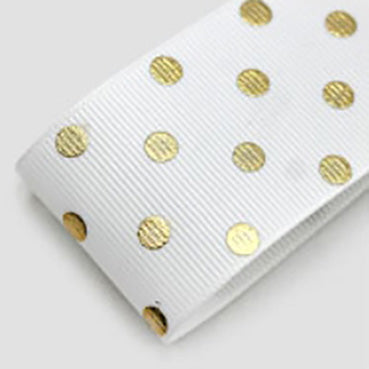 # 000 off white グログランゴールドドット 幅25/38㎜ 長さ22M