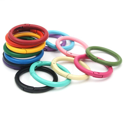 無光ワンタッチ 円形キーリング 15色 直径32/41㎜ 5個