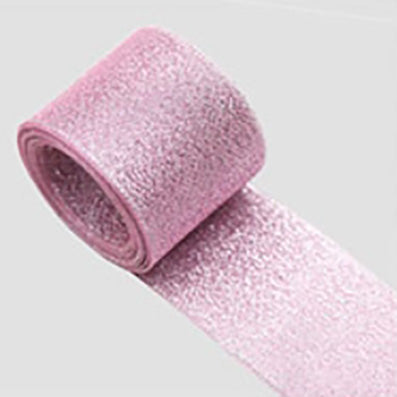 #01 pink T123メタルオーガンジー 幅38ｍｍ 長さ22M