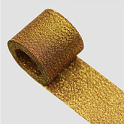 #05 mustard T123メタルオーガンジー 幅38ｍｍ 長さ22M
