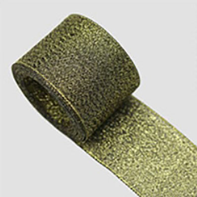 #09 khaki T123メタルオーガンジー 幅38ｍｍ 長さ22M