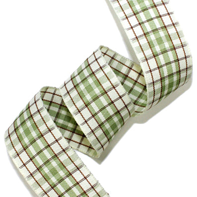#02 khaki クラシックチェックリボン 幅15/25㎜ 長さ14M