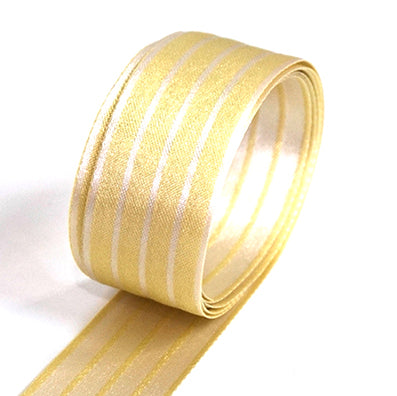 #11 light beige 両面ストライプサテン 幅15/25㎜ 長さ45M