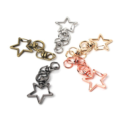 星型キーリング 5色 長さ60㎜ 2個