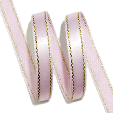 #03 light pink 金糸2ラインサテン 幅5㎜ 長さ45M