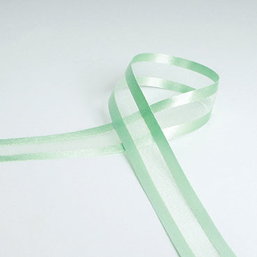 #13 白緑(びゃくろく) サテンオーガンジー 幅7/15/25/38㎜ 長さ45M