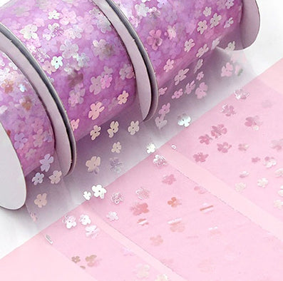 フラワーメッシュリボン 5色 幅30/60/80㎜ 長さ9M