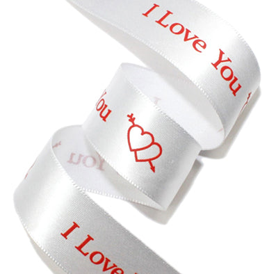 I Love You 有光サテン white 幅15/25㎜ 長さ13M