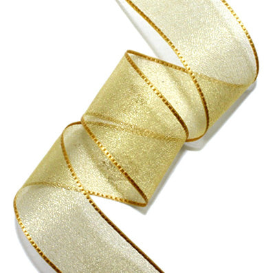 #22 gold パールオーガンジー 幅16/26/36ｍｍ 長さ27M