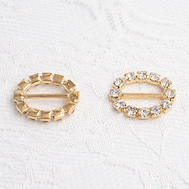 楕円キュービックバックル gold 20x16㎜ 5/20個