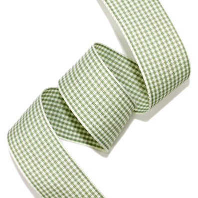 #18 khaki/cream 小紋チェックリボン 幅15/25㎜ 長さ45M