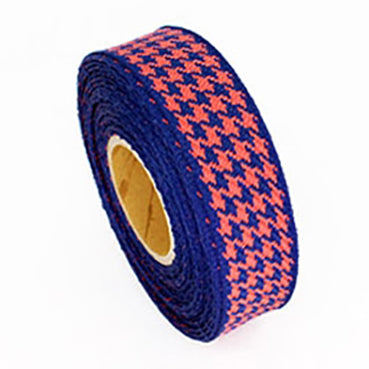 #06 navy-hot pink ハウンドチェック 幅10/25/40㎜ 長さ9M