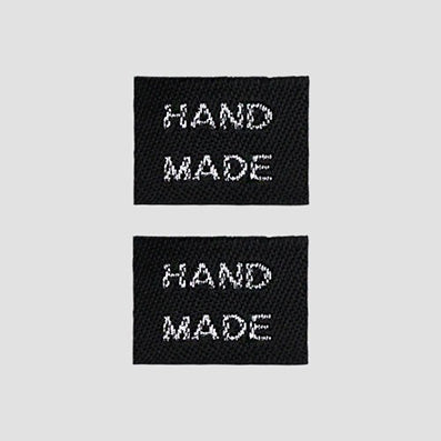 メタルシルバーhandmadeラベル 20×15㎜ 10/30個