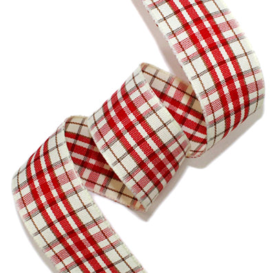 #07 red クラシックチェックリボン 幅15/25㎜ 長さ14M