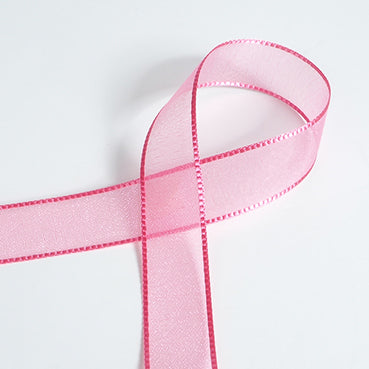 #03 躑躅色(つつじいろ) パールオーガンジー 幅15/25/38ｍｍ 長さ45M