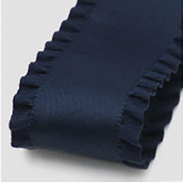 #09 Navy 無光サテンフリル 幅25/40㎜ 長さ13M