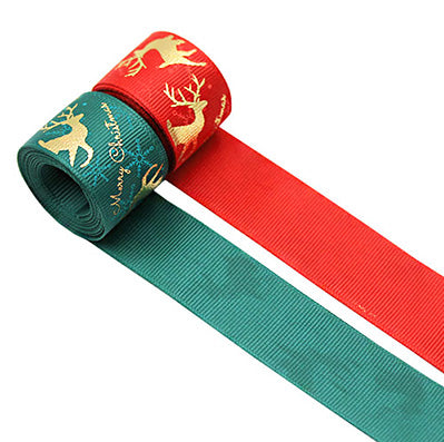 クリスマストナカイリボン Red/Green 幅25㎜ 長さ22/90M
