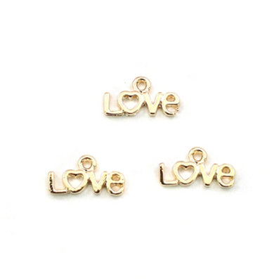 LOVEチャーム gold 12x6mm 10/100個