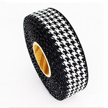 #09 black-white ハウンドチェック 幅10/25/40㎜ 長さ9M