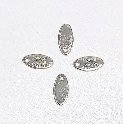 楕円ハンドメイド金属パーツ silver 11x4㎜ 10/100個