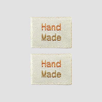 オレンジhandmadeラベル 20×15㎜ 10/30個
