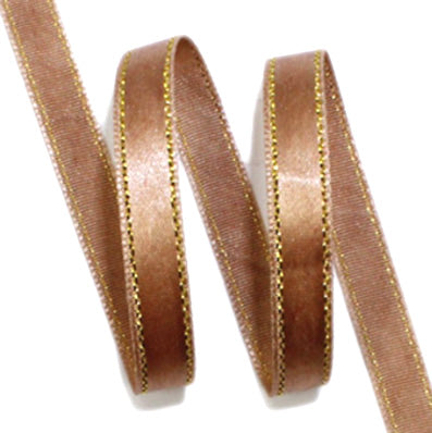#11 beige 金糸2ラインサテン 幅8㎜ 長さ45M