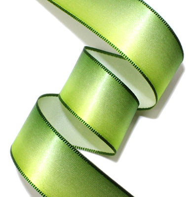 #07 green ツートンラインサテン 幅15/25/40㎜ 長さ36M